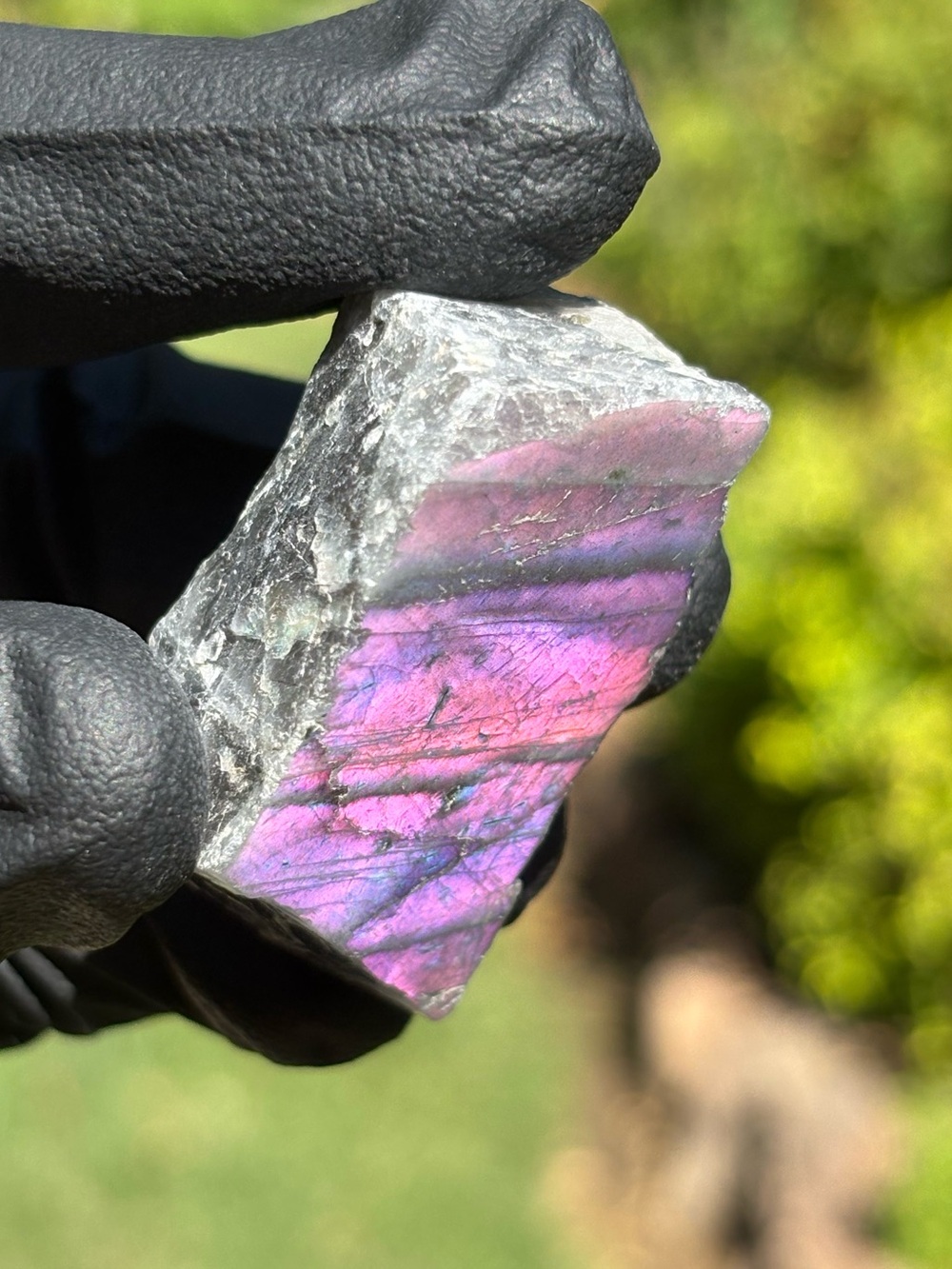 Discounted* Labradorite Crystal Slab - Partially Polished